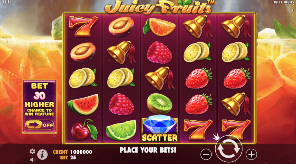 Juicy Fruits Pragmatic Play Demo Úvodná obrazovka