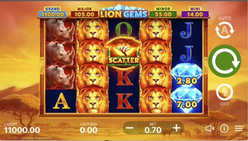 Hraj zadarmo Lion Gems: Hold and Win