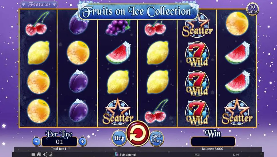 Hraj zadarmo Fruits On Ice Collection 10 Lines