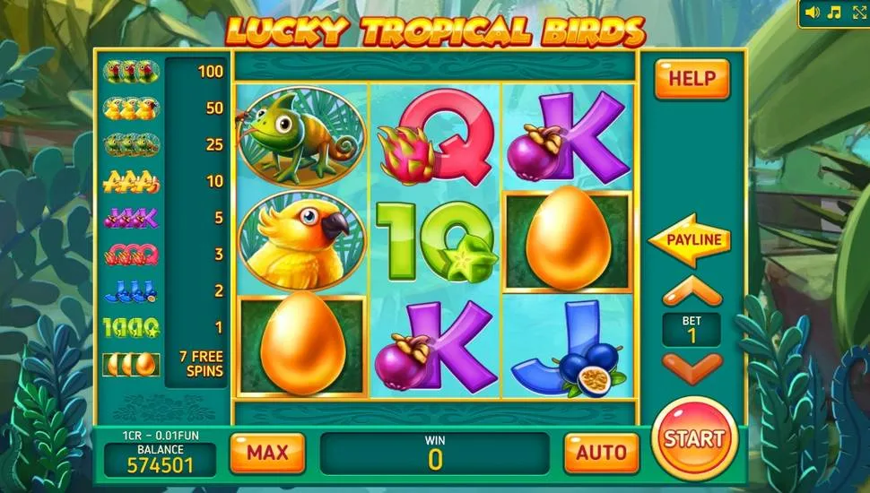 Hraj zadarmo Lucky Tropical Birds 3×3