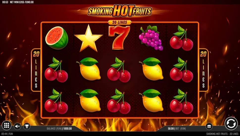 Hraj zadarmo Smoking Hot Fruits 20 Lines