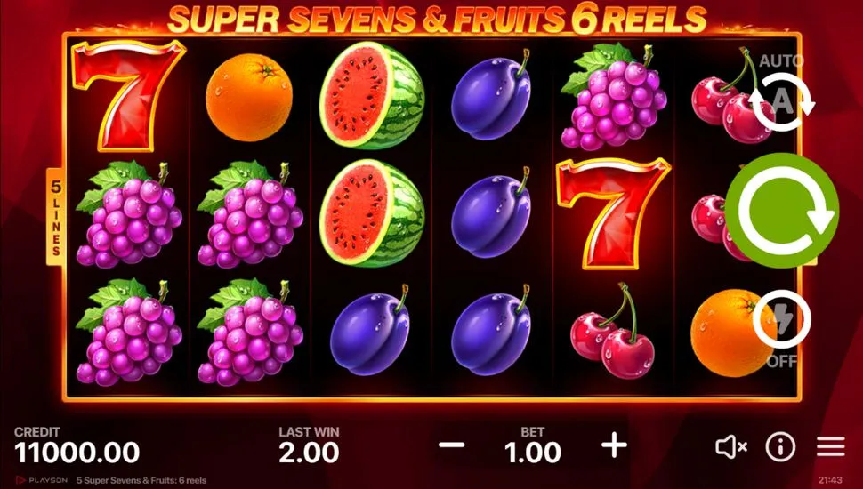 Hraj zadarmo Super Sevens & Fruits: 6