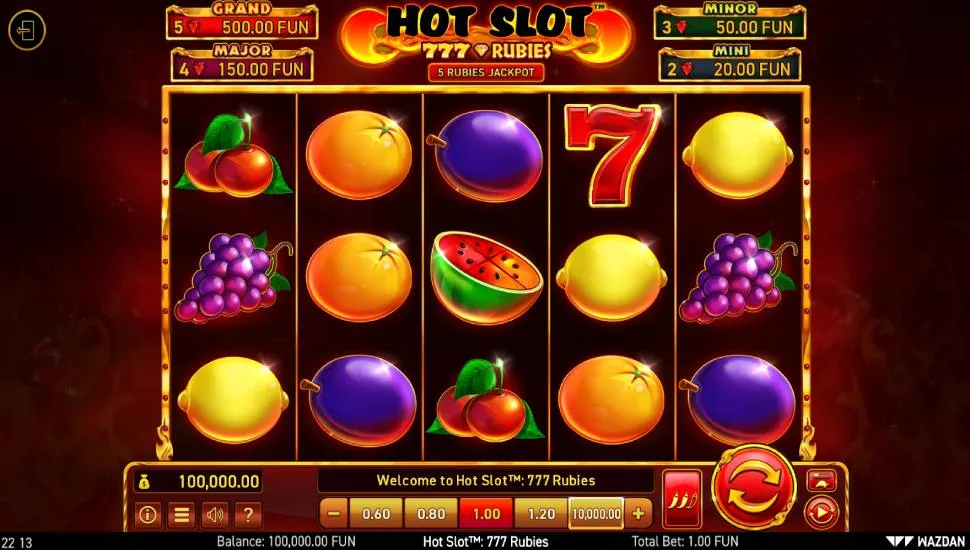 Hraj zadarmo Hot Slot 777 Rubies