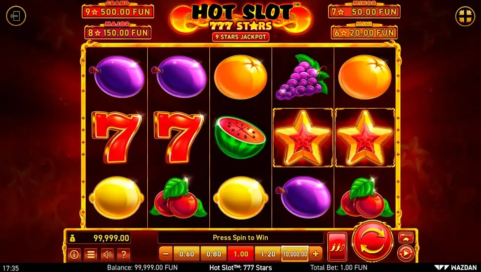 Hraj zadarmo Hot Slot 777 Stars